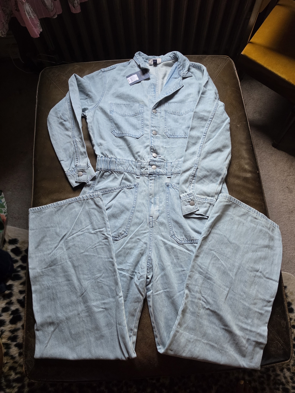 Universal Thread Light Wash Denim Jumpsuit 12 NWT